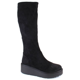 Botas de cuña con aislamiento de ante S.Barski W OLI239 negro