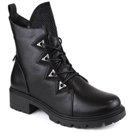 S.Barski W OLI240 Botines aislantes negros con strass