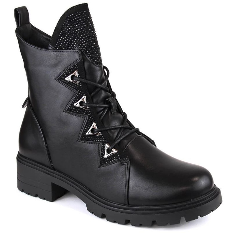 S.Barski W OLI240 Botines aislantes negros con strass