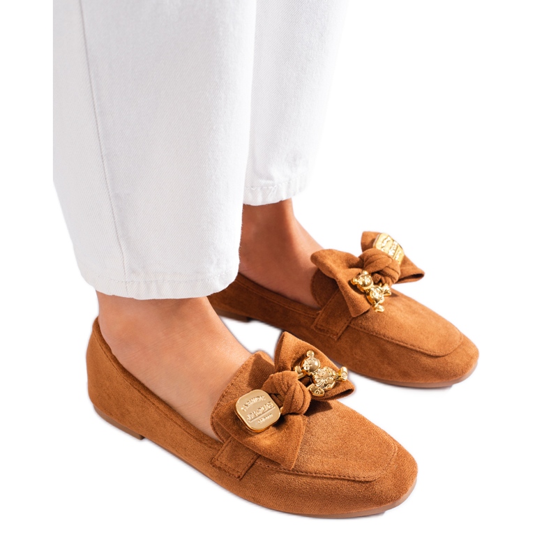 Mocasines de mujer Shelovet de ante marrón