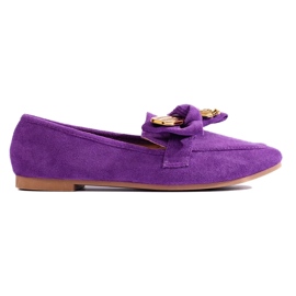 Mocasines mujer ante morado violeta