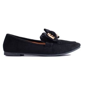 Mocasines de mujer Shelovet de ante negro