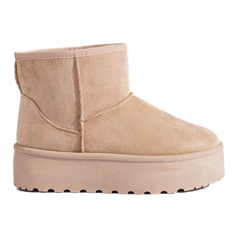 Botas de nieve para mujer en la plataforma Shelovet beige.