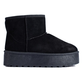 Botas de nieve para mujer en la plataforma Shelovet negra. negro