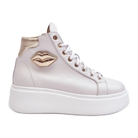 Zapatillas Mujer Cremallera Alta Lemar Blanco Katerin