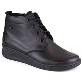 Botas cuña mujer invierno piel cómodas negro Helios 584