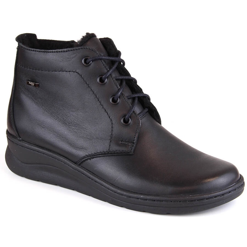 Botas cuña mujer invierno piel cómodas negro Helios 584