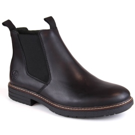 Botas Chelsea de hombre cómodas de piel, con aislamiento negro, Rieker 33180-00