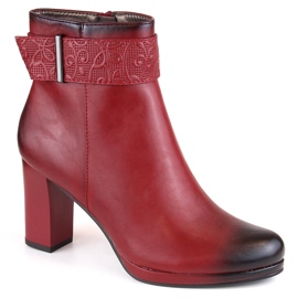 M. DASZYŃSKI Botines rojos aislantes de mujer con tacón alto y plataforma M.Daszyński AF125-19 M. DASZYŃSKI Botines rojos aislantes de mujer con tacón alto y plataforma M.Daszyński AF125-19