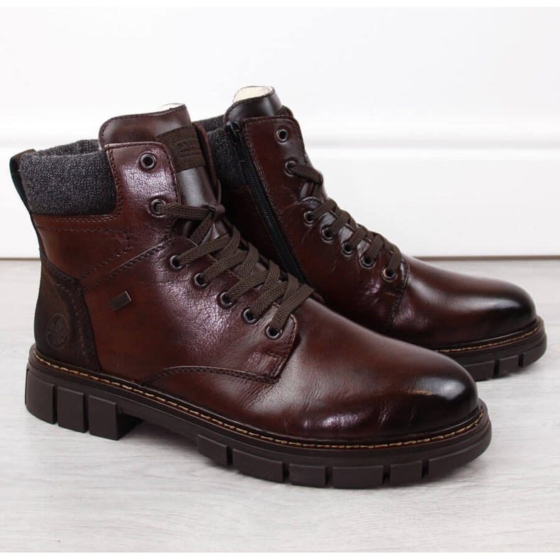 Botas aislantes de piel para hombre, marrón Rieker 32205-25