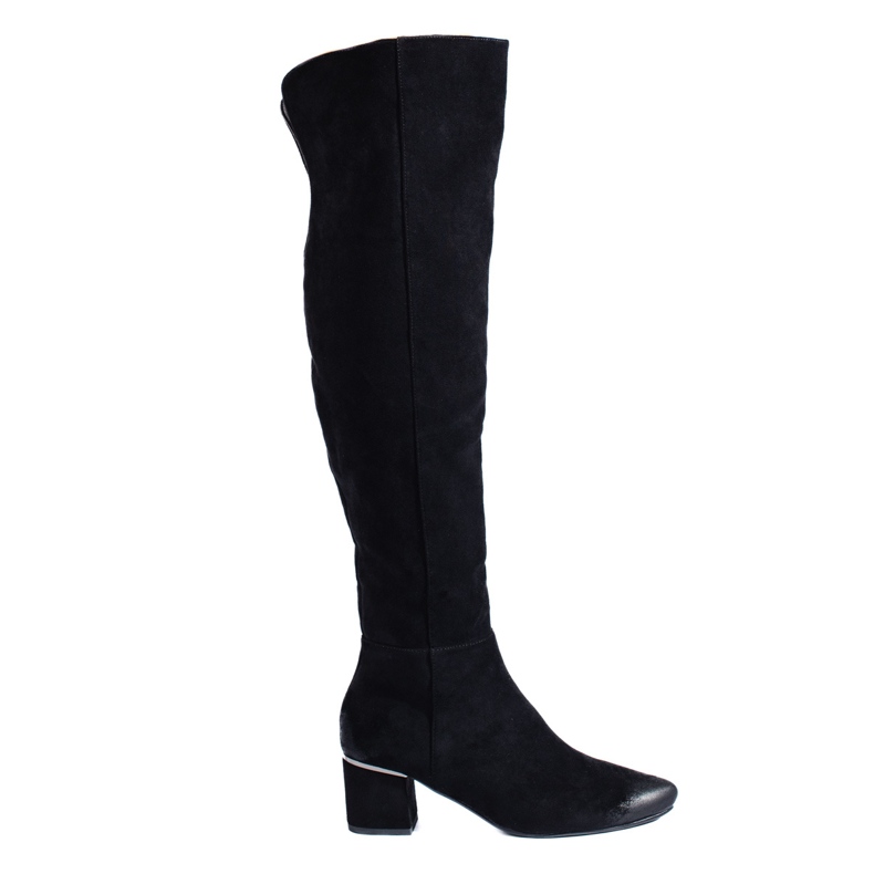 Botas de ante negras de tacón bajo de Vinceza negro