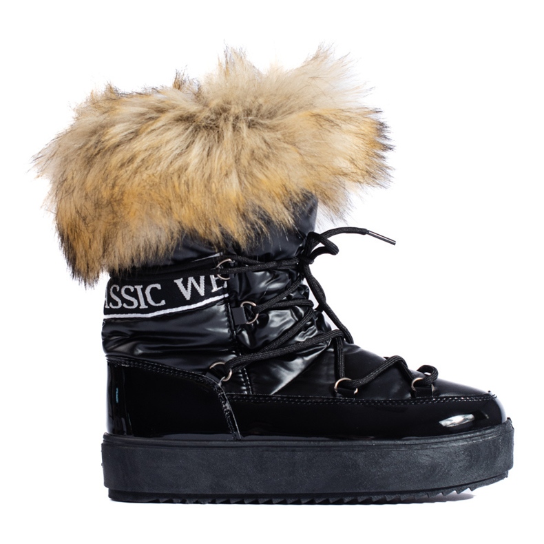 Vinceza Botas de nieve Shelovet negras con pelo. negro