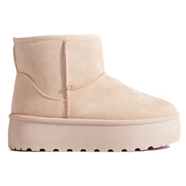 Botas de nieve con plataforma para mujer beige claro Shelovet