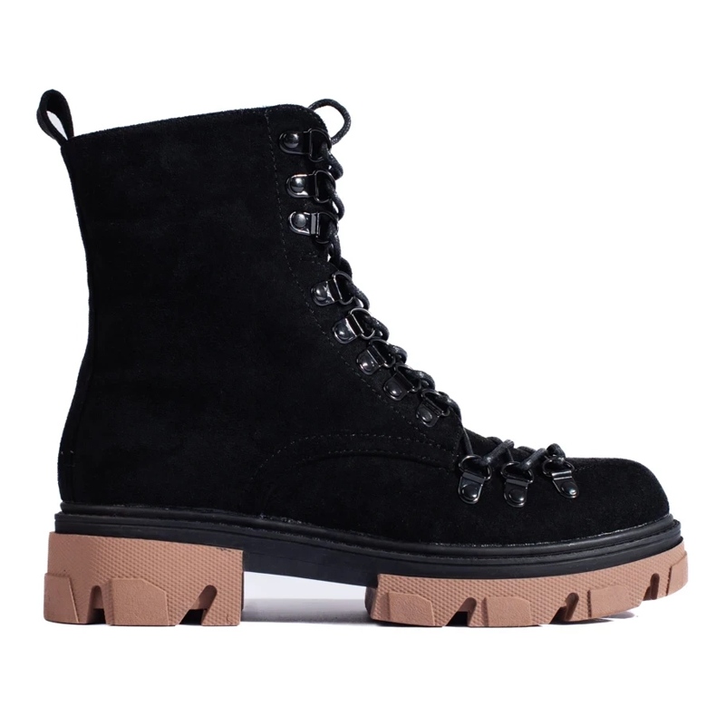 Botas de trabajo con cordones de ante, negro, Vinceza