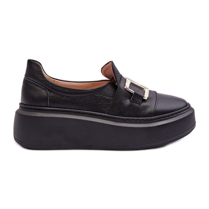 Lewski Shoes Zapatos Mujer Piel con Plataforma Negro Lewski 3398/2