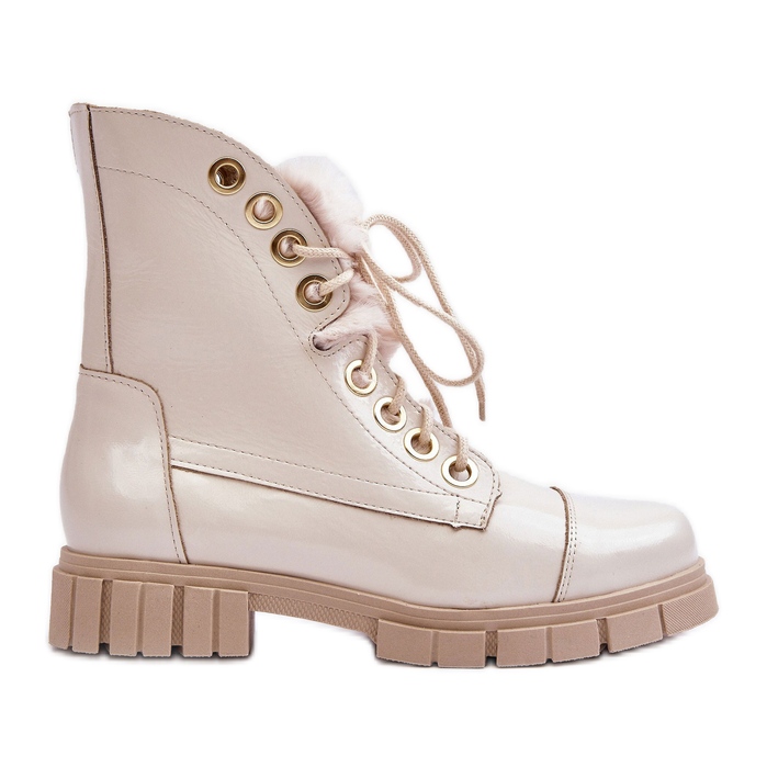 Lewski Shoes Botas Mujer Piel Con Pelo, Beige Claro Lewski 3296