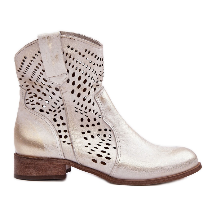 Lewski Shoes Botas Cowboy Mujer Piel Calado Dorado Lewski 3305/2 blanco