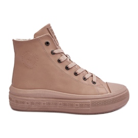 Zapatillas De Mujer Con Cremallera Aislante Beige Big Star MM274022