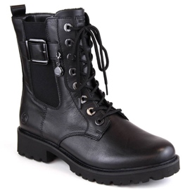 Rieker Botas cómodas de piel con aislamiento Remonte W RKR618 negro Rieker Botas cómodas de piel con aislamiento Remonte W RKR618 negro