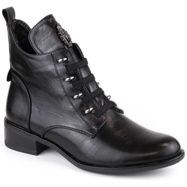Botines de tacón plano con aislamiento Jezzi W JEZ412A, negro