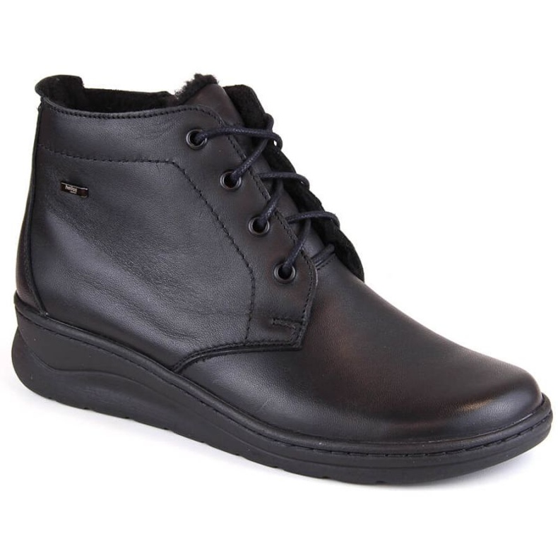 Cómodas botas de cuña de invierno de piel Helios W H584A, negro