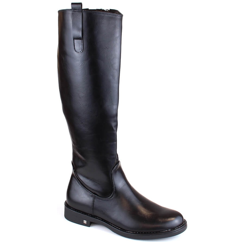 Botas de mujer negras con tacón plano Potocki SZ12244 negro