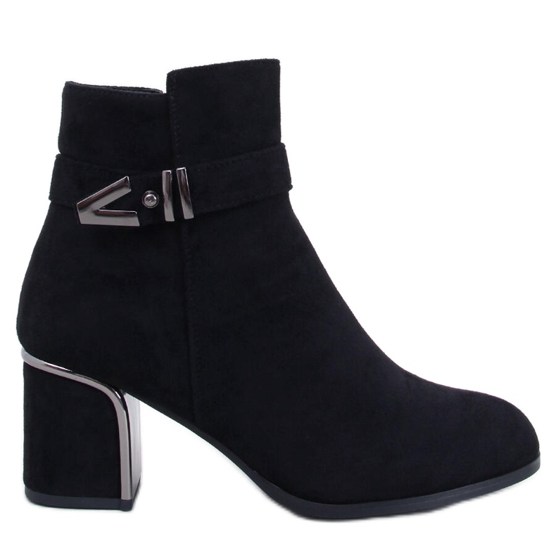 Elegantes botines de tacón Khalia Negro