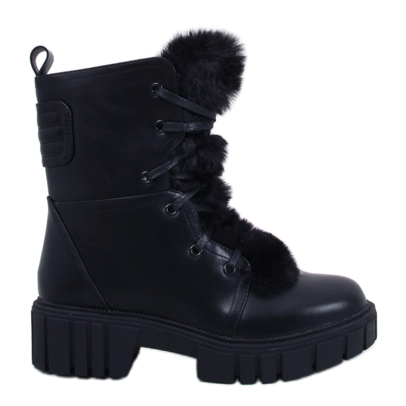 Melvin Botines negros con cordones y pelo