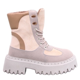 Stiles Botines beige con plataforma y cordones