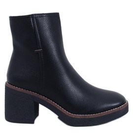 Tamika Botines tacón goma negro