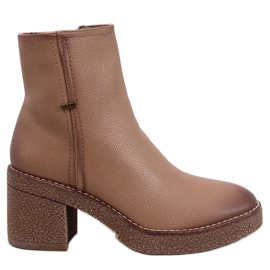 Tamika Botines tacón goma beige