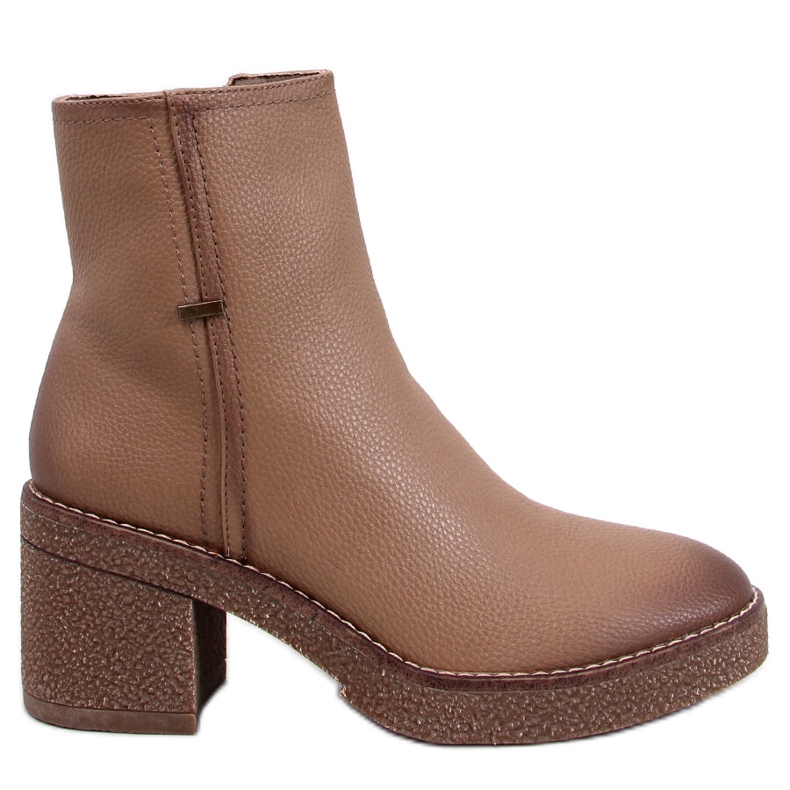 Tamika Botines tacón goma beige