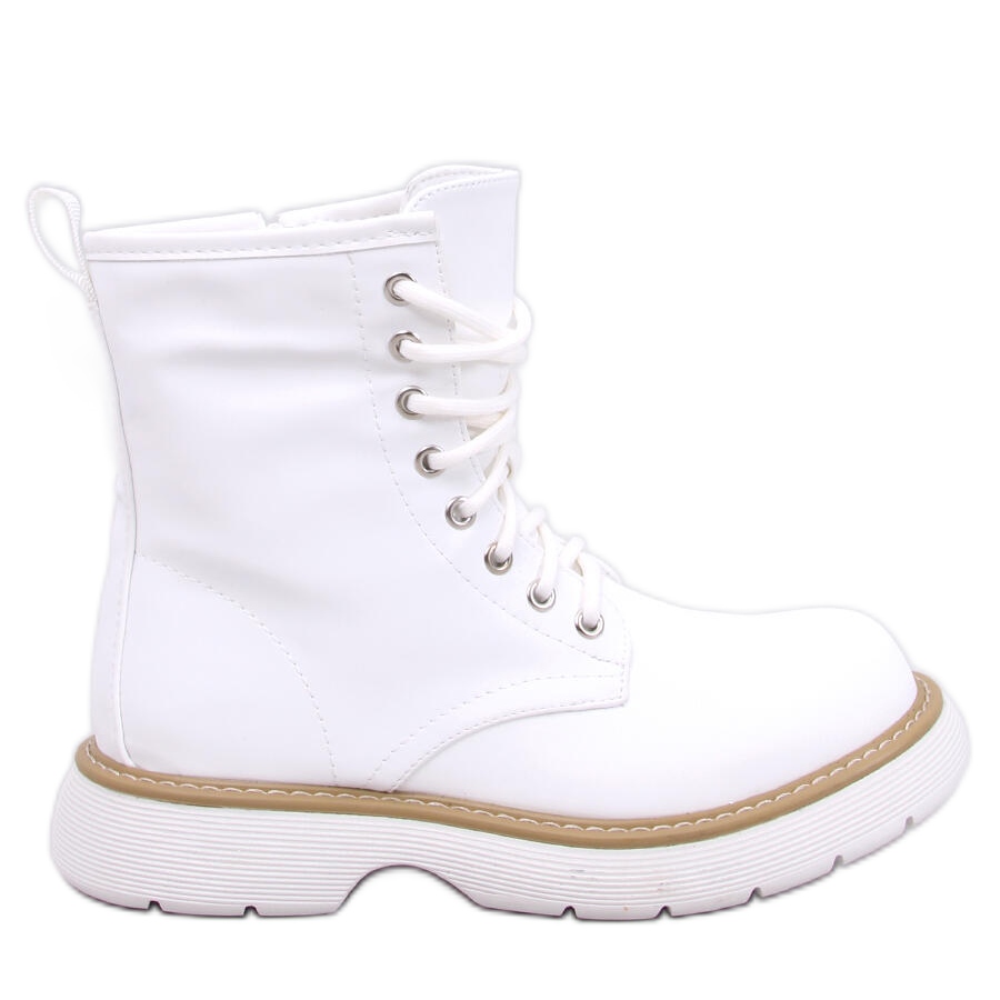 Botines blancos discount con cordones