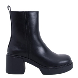 Botines Ruffin Black con tacón estable negro Botines Ruffin Black con tacón estable negro