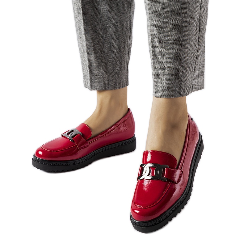 Inna Mocasines de charol rojo de Vinceza Inna Mocasines de charol rojo de Vinceza