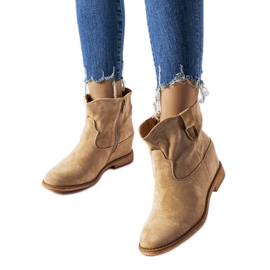 Botines beige con cuña Cincinnati revestida