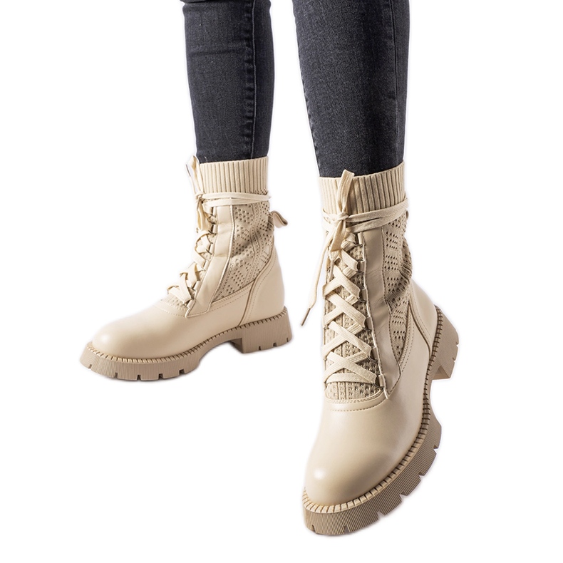 Botas calcetín beige de Portico