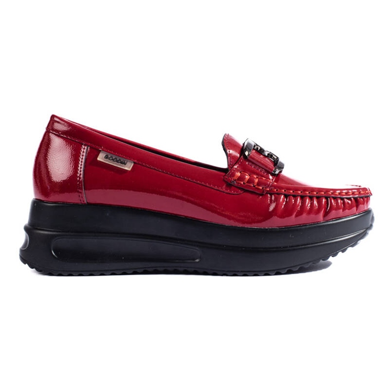 Mocasines mujer Shelovet charol burdeos rojo