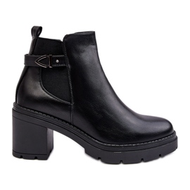 Botines de mujer con tacón alto enorme negro Belinda