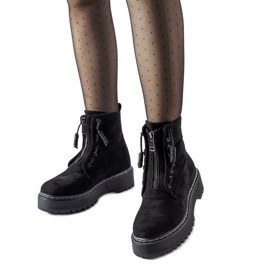 Botines Doganella negros con cremallera