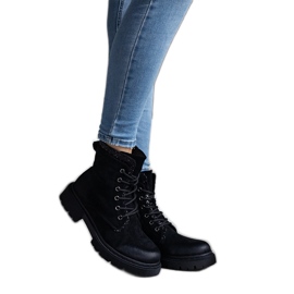 Botines negros con inserciones Prairie brillantes