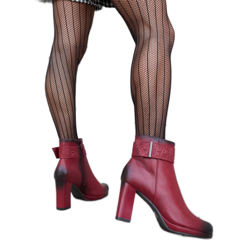 Botines rojos con tira decorativa Creil Botines rojos con tira decorativa Creil