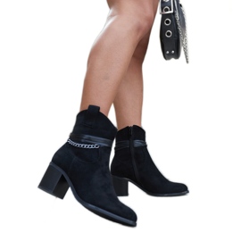 Botas cowboy negras de tacón con cadena Netanel negro
