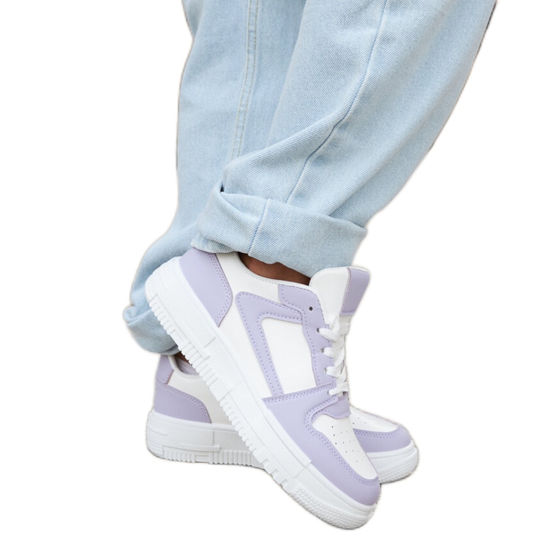 Inna Zapatillas Linneo clásicas blancas y moradas. blanco