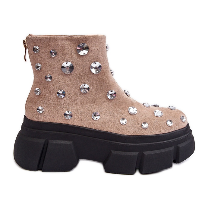 S.Barski Botas Aislante De Ante Con Cristales D&A MR870-83 Beige S.Barski Botas Aislante De Ante Con Cristales D&A MR870-83 Beige