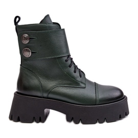 Botas Worker Mujer Piel Lemar Anceria Verde