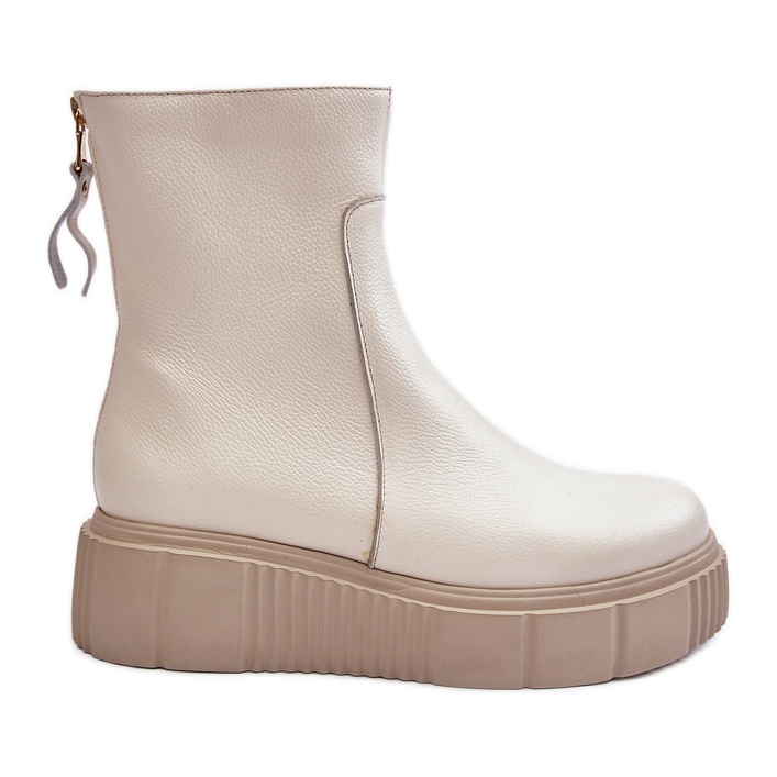 Botas Mujer Piel con Plataforma Beige Claro Lemar Jenefer
