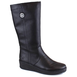 Botas impermeables de piel con aislamiento de lana de oveja Rieker W RKR237B negro