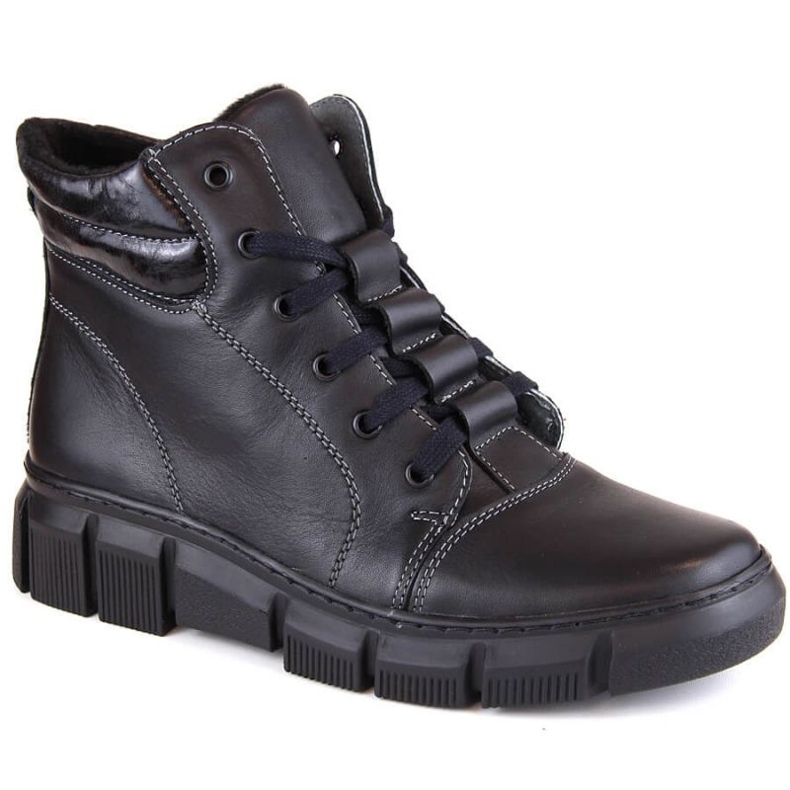 Botas de piel cómodas y aislantes Helios W H562A, negro