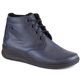 Botas aislantes de piel Helios W H584C con cordones y cremallera, azul marino Botas aislantes de piel Helios W H584C con cordones y cremallera, azul marino